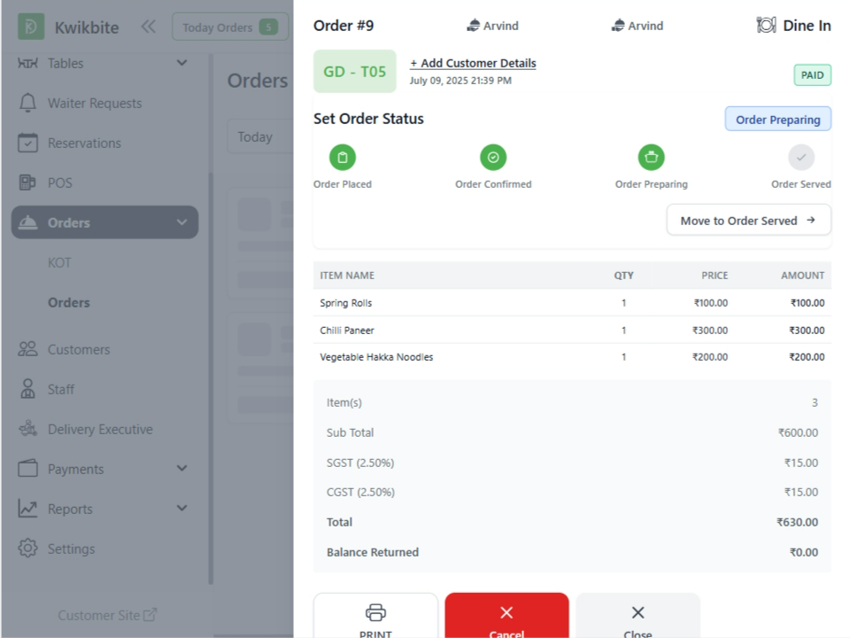 Unified Order Dashboard